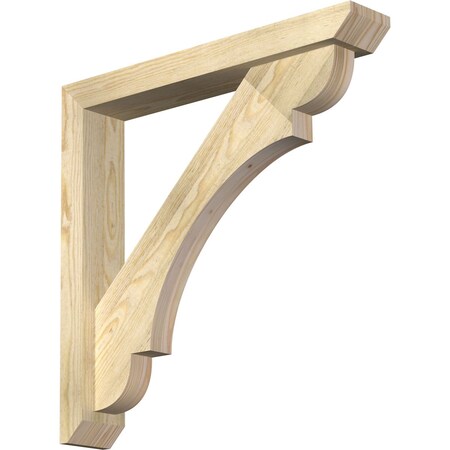 Ekena Millwork Olympic Slat Rough Sawn Bracket w/ Offset Brace, Douglas Fir, 4"W x 24"D x 24"H BKT0402X24X24OLY06RDF